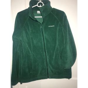 Columbia fleece sweater emerald green